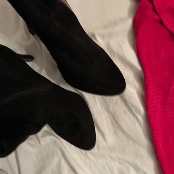 size 9 womens black ankle boots winter fall nine faux leather heels - Picture 5 of 5